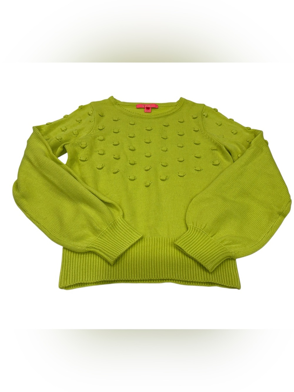 Women's Lilly Pulitzer Small Lime Green Pom-Pom Sweater
